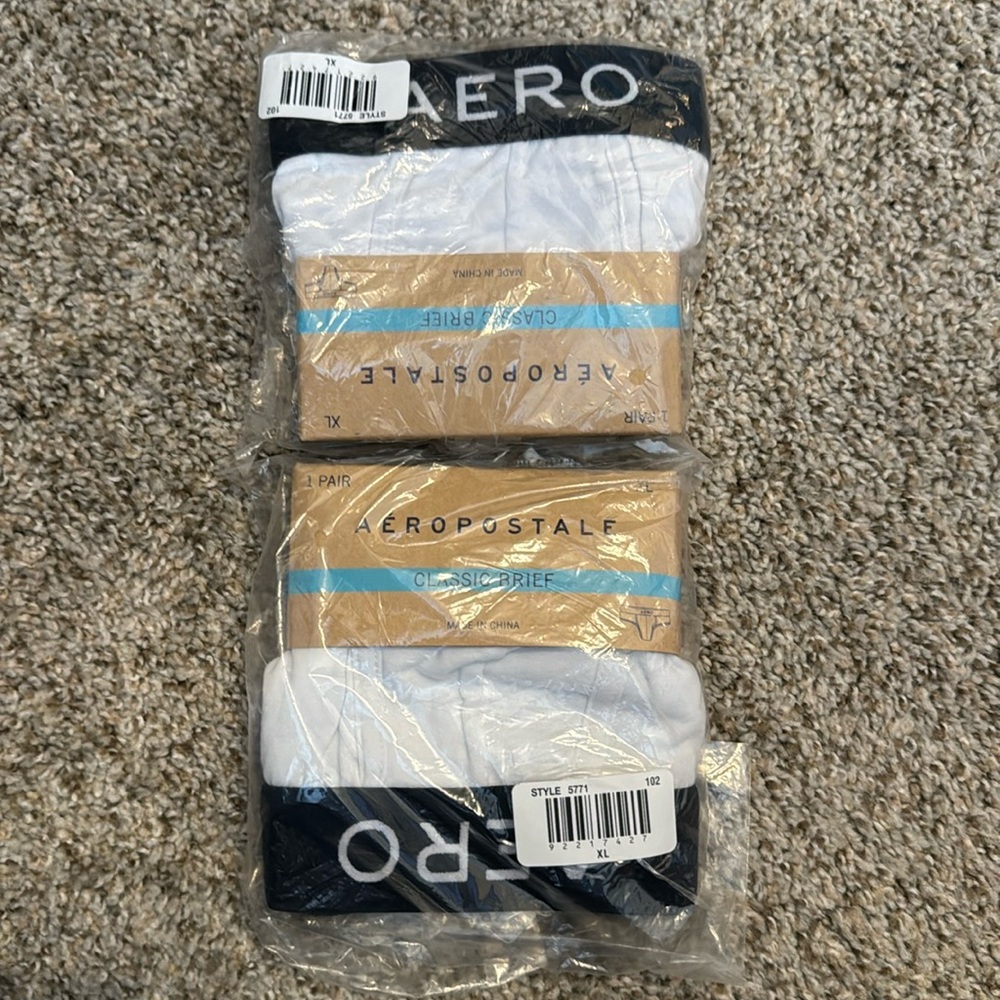 Aeropostale white cotton, brief, new 2Pack size extra large